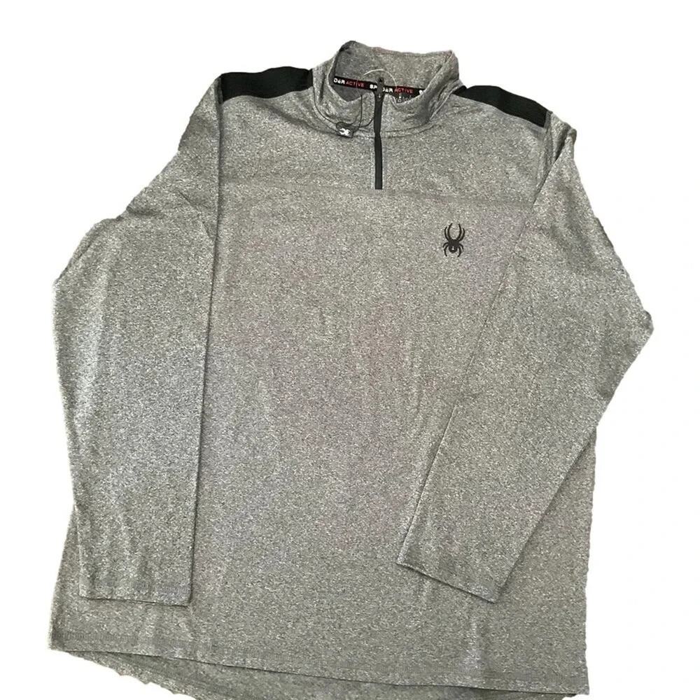 Spyder Activewear Men's Quarter Zip Pullover 4 Way Stretch Size XXL NWT
